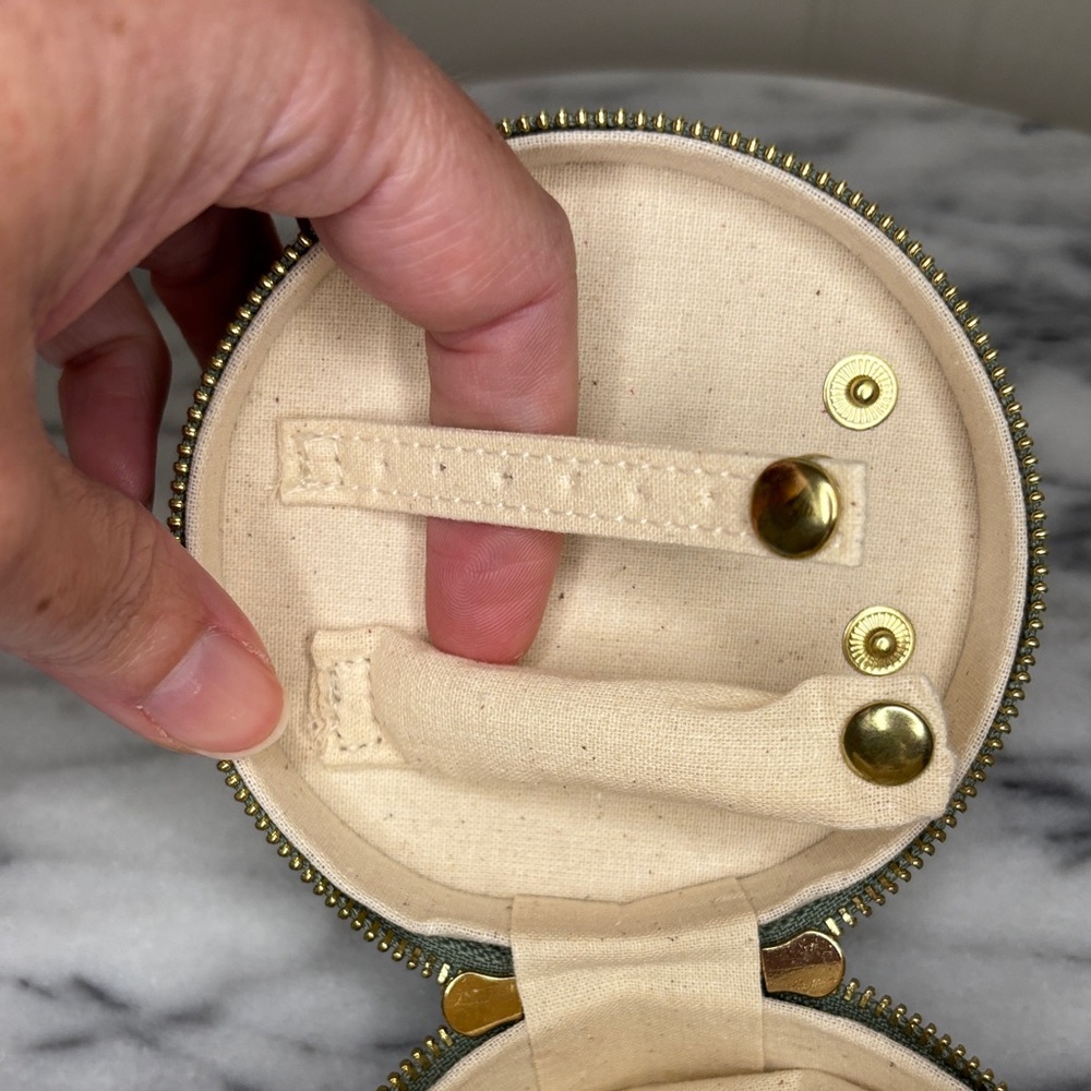 Sezane Green Jewelry Case with Gold Accents - Picture 9 of 11